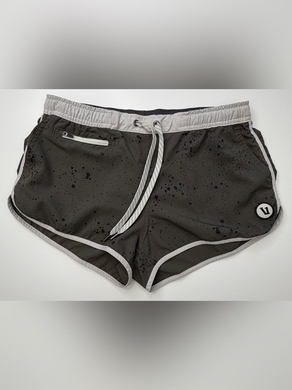 Vuori Tavi Shorts Oregano Splatter Athletic Drawstring Women Small XS/S GUC